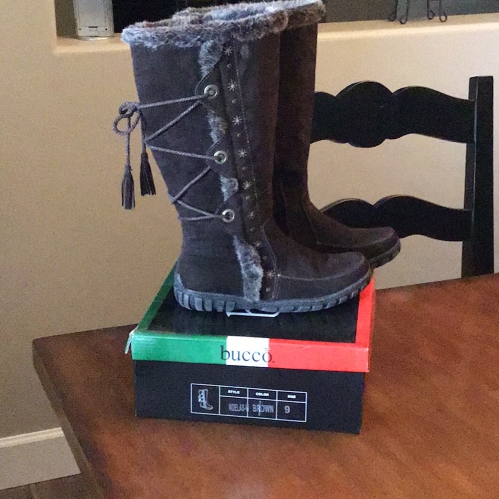 Brown Boots/Faux Suede